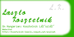 laszlo kosztelnik business card